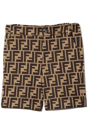 brown cotton shorts FENDI KIDS | BMF176A6A6F0E0X